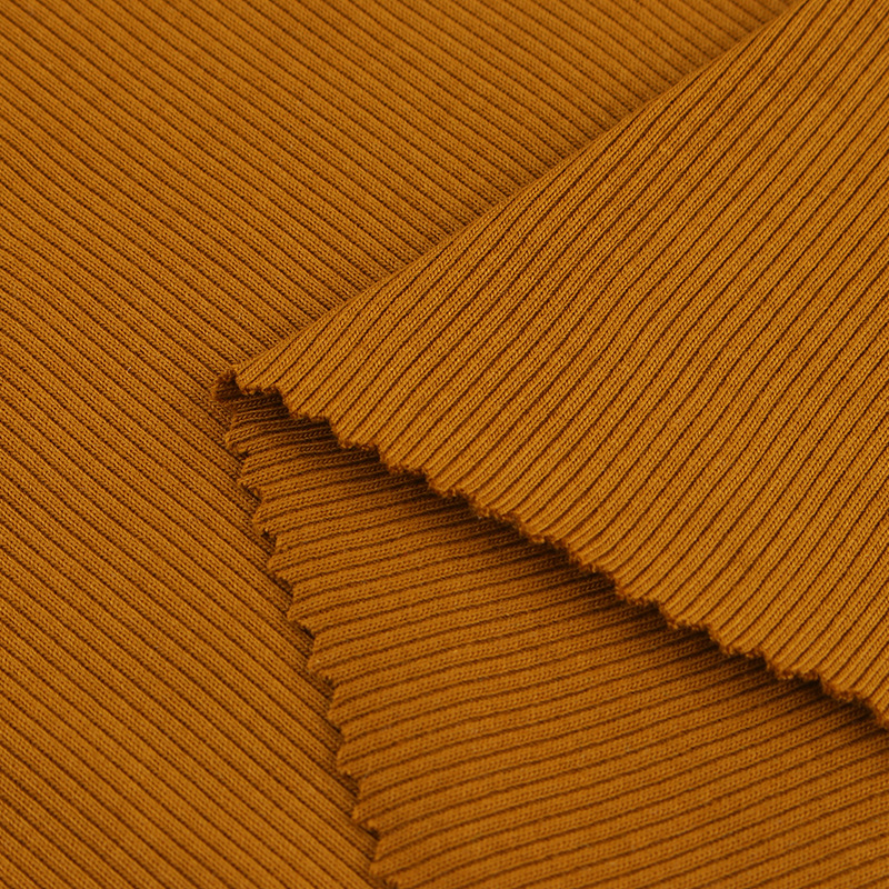 250gsm 79% Cotton 17% Polyester 4% Spandex 2x2 Stretch Rib Knit Fabric