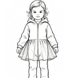 Kids cotton fleece hooded jacket