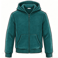 Fleece zip-up hoodie