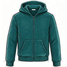 Fleece zip-up hoodie