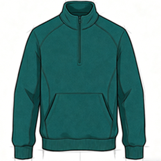 Fleece half zip sweatshirt