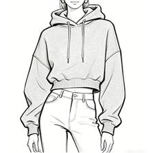 Heather fleece cropped hoodie