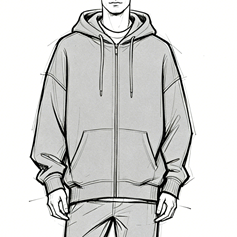 Heather fleece zip-up hoodie