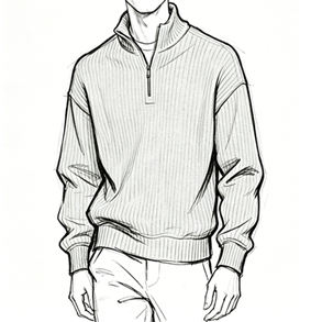 French rib quarter zip sweatshirt