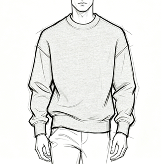 French rib crew neck sweatshirt