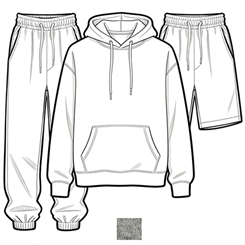 Hoodie with Jogger Pants and Shorts Set