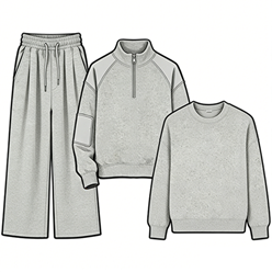 Quarter Zip Sweatshirt and Lounge Pants Set