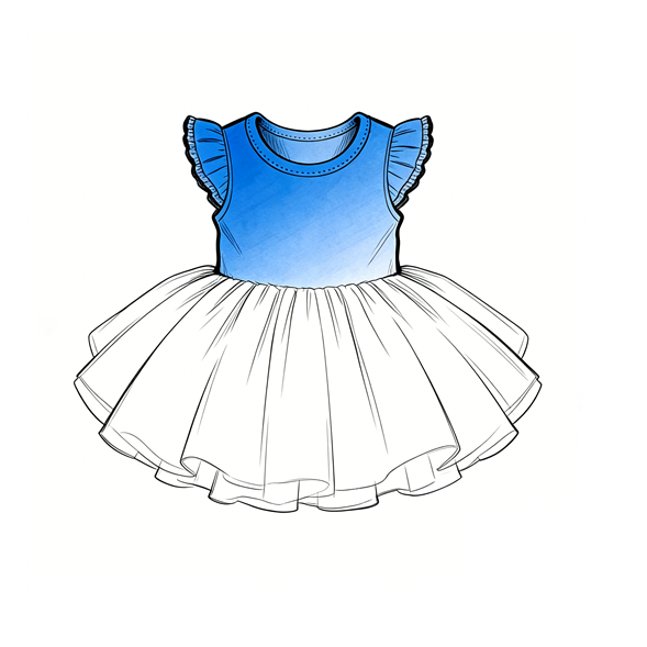 Jersey Girls’ Flutter Sleeve Dress