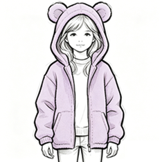 Kids polar fleece bear-ear hoodie
