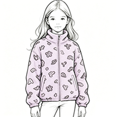 Kids printed polar fleece zip jacket