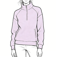 Polar fleece half zip pullover