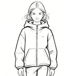 Kids polar fleece hooded jacket