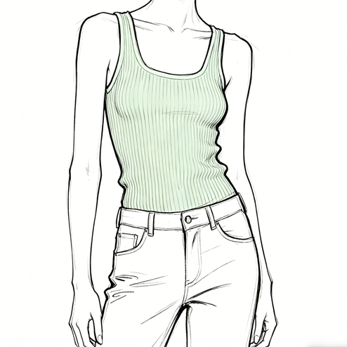 Rib sleeveless tank top