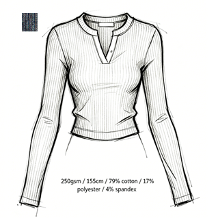 Rib long sleeve top