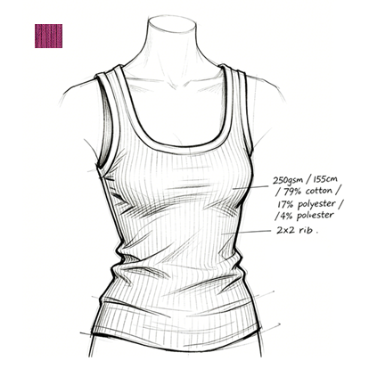 Rib scoop neck tank