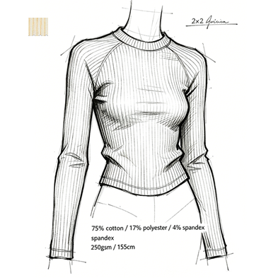 Rib crew neck fitted top