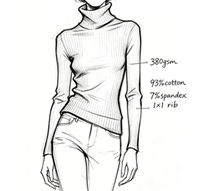 Rib turtleneck fitted top