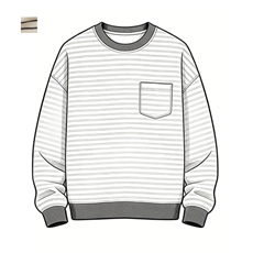 Crew Neck Pocket Sweatshirt