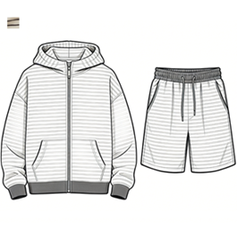 Zip Up Hoodie and Shorts Set