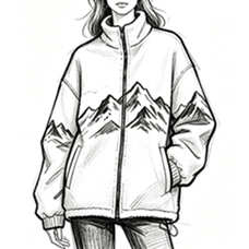 Teddy fleece overprint jacket