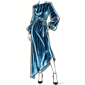 Stripe velour dress