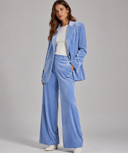 Women’s Velour Blazer and Pants Set
