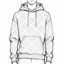 Jacquard Pullover Hoodie