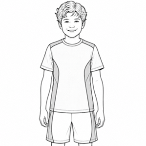 Kids Contrast Panel PE T-Shirt Set