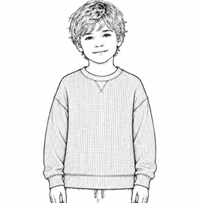 Kids Waffle Crewneck Pullover