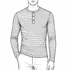 Men’s Long Sleeve Henley Top