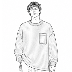 Men’s Oversized Waffle Crewneck Sweatshirt