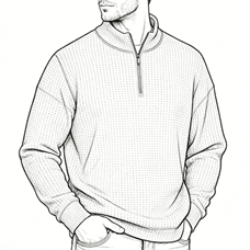 Men’s Quarter Zip Waffle Pullover