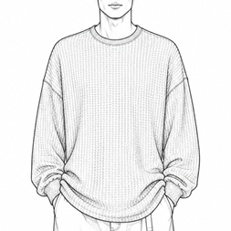 Men’s Relaxed Waffle Crewneck Pullover