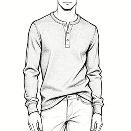 Men’s Waffle Henley Top