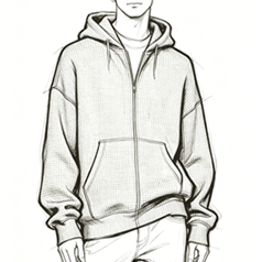 Men’s Zip Up Waffle Hoodie