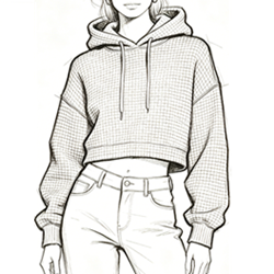 Women’s Cropped Waffle Hoodie