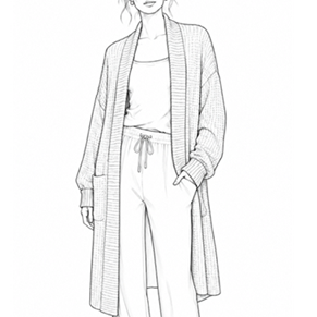 Women’s Long Waffle Cardigan