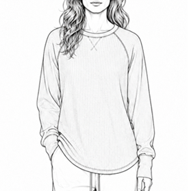 Women’s Raglan Waffle Lounge Top