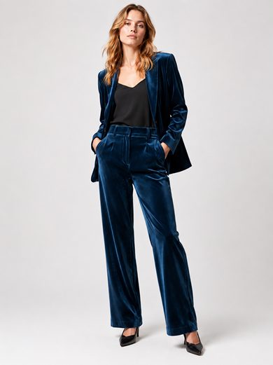 Women’s Velour Blazer and Pants Set