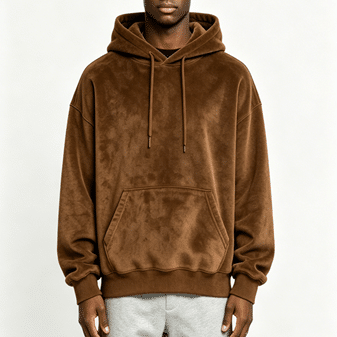 Velour Pullover Hoodie